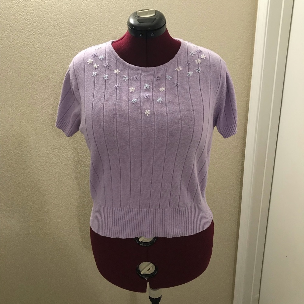 Lavender Sweater-Knit Top